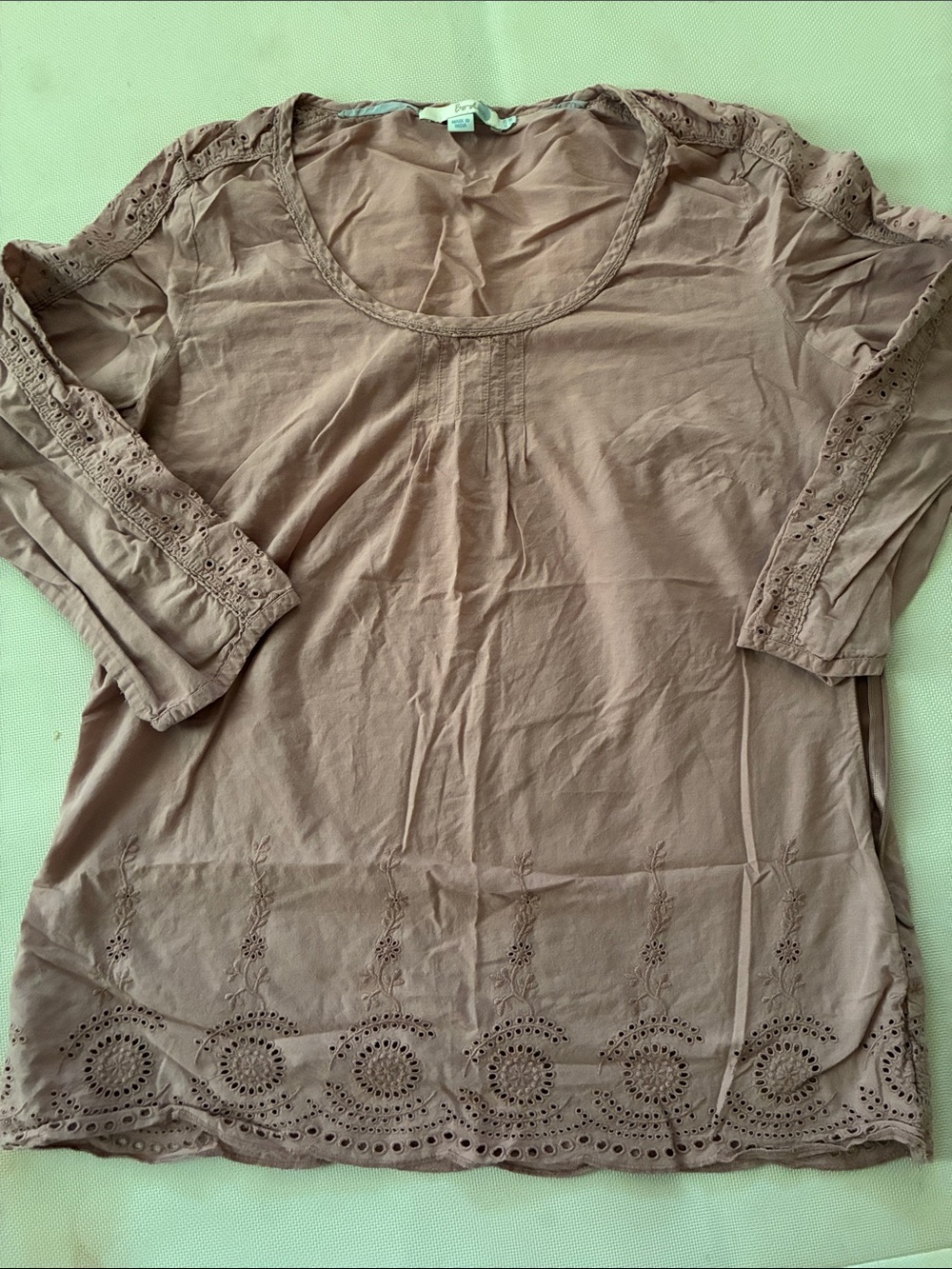 Boden Women's Scoop Neck Lace-Trim Tunic Top - Mauve